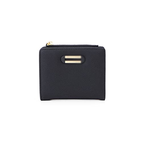 SUICRA Damen Geldbörse Mode Designer Kleine Brieftasche für Frauen Kartenhalter Reißverschluss Münze Geldbörsen Damen Slim Brieftasche Hohe Qualität Weibliche Geldbörse (Color : Black) von SUICRA