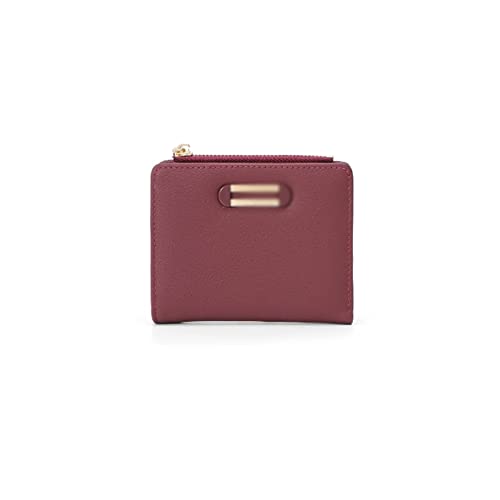 SUICRA Damen Geldbörse Mode Designer Kleine Brieftasche für Frauen Kartenhalter Reißverschluss Münze Geldbörsen Damen Slim Brieftasche Hohe Qualität Weibliche Geldbörse (Color : Red) von SUICRA