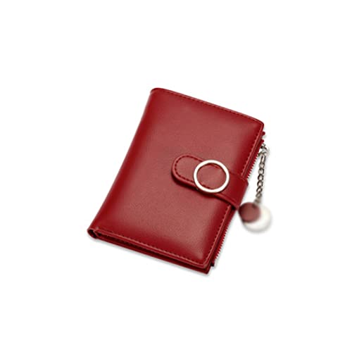 SUICRA Damen Geldbörse Mode Frauen Geldbörsen Pu. Leder-Reißverschluss-Münz-Geldbörse Mini-Kleintasche-Kartenhalter (Color : Red) von SUICRA