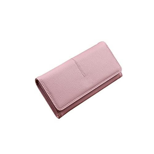 SUICRA Damen Geldbörse Mode Lange weibliche Brieftasche Einfache Mode Schnalle Damen Große Kapazität Clutch Brieftasche Designer Geldbörsen Geldbörsen (Color : Pink) von SUICRA