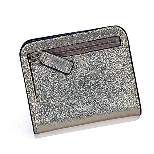 SUICRA Damen Geldbörse Mode Split Leder Lady Wallet Mini Wallet Dame Kleine Leder Brieftasche mit Münztasche (Color : Gold) von SUICRA