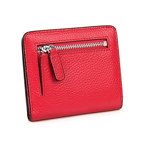 SUICRA Damen Geldbörse Mode Split Leder Lady Wallet Mini Wallet Dame Kleine Leder Brieftasche mit Münztasche (Color : Red) von SUICRA