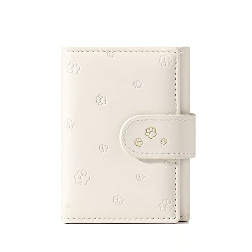 SUICRA Damen Geldbörse Mode druckdesign Trifold Frauen geldbörsen kleine münze pu Leder Mini Kupplung geldbörse Damen kartenhalter Kurze wallter weiblich (Color : Rice White) von SUICRA