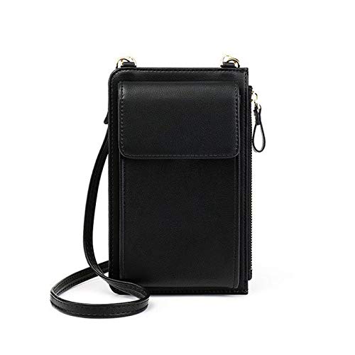 SUICRA Damen Geldbörse Neue Damen Clutch Messenger Mode-Telefon-Beutel-Mappen-Frauen-Mappe (Color : Black) von SUICRA