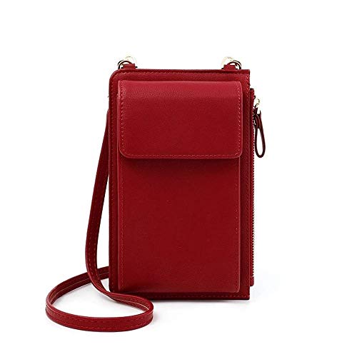 SUICRA Damen Geldbörse Neue Damen Clutch Messenger Mode-Telefon-Beutel-Mappen-Frauen-Mappe (Color : Burgundy) von SUICRA