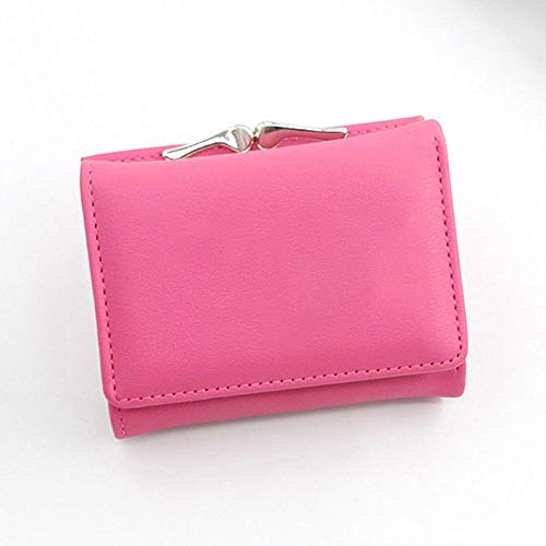 SUICRA Damen Geldbörse Neue Karikatur Damen Handtasche Leder weibliche Kurze Münzfach (Color : Red) von SUICRA