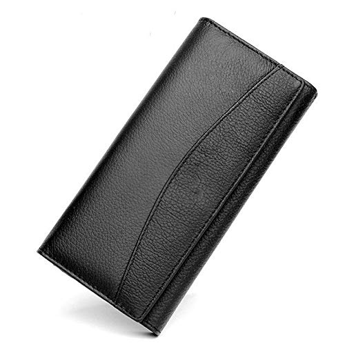 SUICRA Damen Geldbörse Neue Marke Leder-Geldbörse for Frauen-Qualitäts-Geldbörse weiblichen Qualitäts-Clutch (Color : Black) von SUICRA