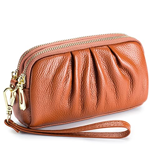 SUICRA Damen Geldbörse New All-Match High-end Clutch Bag Western Style Large-Capacity Temperament Women Wallet (Color : Bruin) von SUICRA