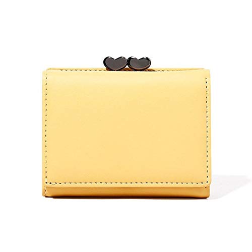 SUICRA Damen Geldbörse New Wallet weiblichen kurzen Absatz Mode Tri-fold Mappe Studentengeldbörse Frauen-Geldbeutel (Color : Yellow) von SUICRA