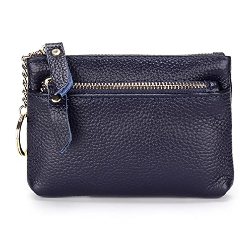 SUICRA Damen Geldbörse Pattern Cowhide Leather Wallet Versatile Lady Handbag First Layer Cow Skin Small Women Coin Purse (Color : Blue) von SUICRA