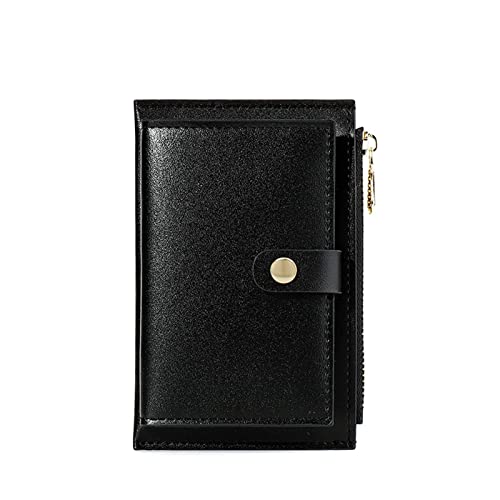 SUICRA Damen Geldbörse Pearl LaserLeather Zipper WomenWallet Short Ladies Coin Purse Female Money Bag Clip Credit Card Holder Clutch (Color : Black) von SUICRA