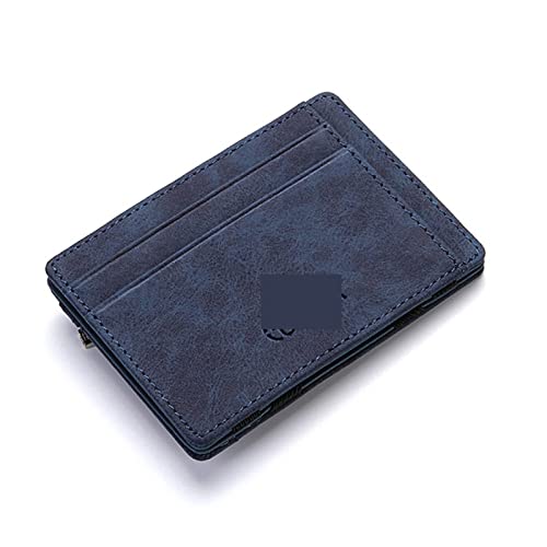 SUICRA Damen Geldbörse Ultra Thin Mini Wallet Men Small Wallet Business Leather Magic Wallets Coin Purse Credit Card Holder Wallets (Color : Blue) von SUICRA