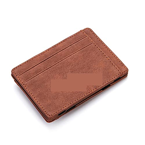 SUICRA Damen Geldbörse Ultra Thin Mini Wallet Men Small Wallet Business Leather Magic Wallets Coin Purse Credit Card Holder Wallets (Color : Coffee) von SUICRA