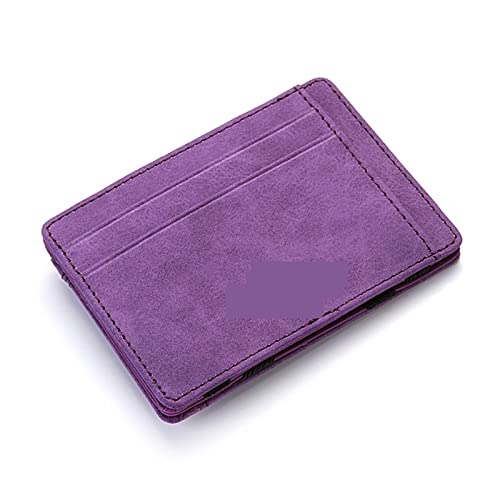 SUICRA Damen Geldbörse Ultra Thin Mini Wallet Men Small Wallet Business Leather Magic Wallets Coin Purse Credit Card Holder Wallets (Color : Purple) von SUICRA