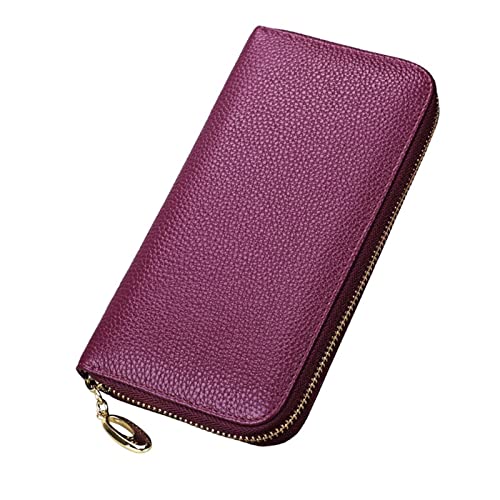 SUICRA Damen Geldbörse Wallet Female Genuine Leather Wallet Many Departments Purse Yellow Red Zipper Women Wallets Long Coin Purse Card Holders (Color : Purple) von SUICRA