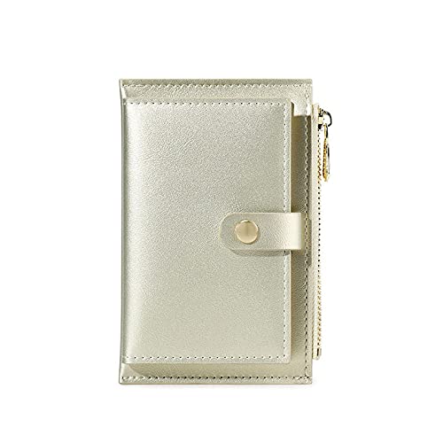 SUICRA Damen Geldbörse Wallet Lady Gold Reißverschluss Münze Geldbörse Karten Fall Leder Dame Kleine Geldbörse Mode (Color : Pearl Gold) von SUICRA