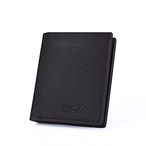 SUICRA Damen Geldbörse Wallet Menshort Ultra-Thin Cowhide Business Wallet Simple Casual Wallet Men Leather Card Holder Wallet von SUICRA