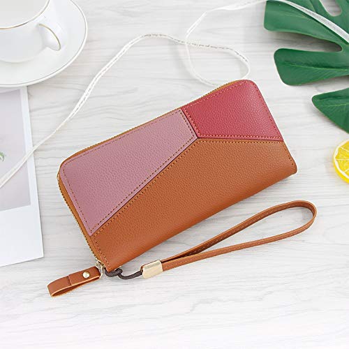 SUICRA Damen Geldbörse Wallets, Damen Geldbörse, Brieftasche Damen-Lange Große Kapazität Brieftasche, Kupplung, Reißverschluss Geldbörse, Brieftasche Multi-Card-bit (Color : H) von SUICRA