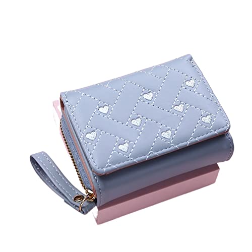 SUICRA Damen Geldbörse Wallets for Women Kawaii Cute Wallet Luxury Designer Lady Wallet Pink Purse Womens Wallet Small Women Leather Wallet Coin Purse (Color : Blue) von SUICRA