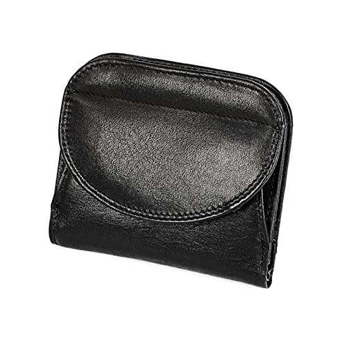 SUICRA Damen Geldbörse Woman Wallet Genuine Leather Wallets Fashion Hasp Short Wallet Female Card Holder Small Woman Wallets and Purses (Color : 3501 Black) von SUICRA