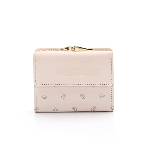 SUICRA Damen Geldbörse Women Purse Leather Pocket Ladies Clutch Wallet Women Short Card Holder Cute Girls Wallet Mujer Coin Bag (Color : Pink) von SUICRA