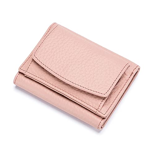 SUICRA Damen Geldbörse Women Wallet Protect Female Leather Coin Bag Lady Candy Colors Mini Purse Japanese Style Short Wallet Card Holder (Color : Pink) von SUICRA