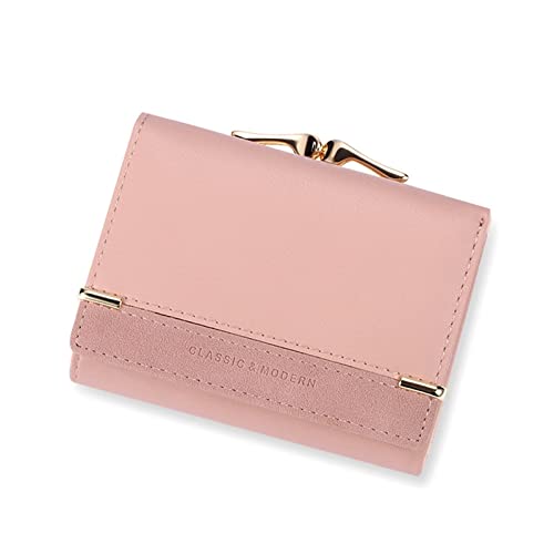 SUICRA Damen Geldbörse Women Wallets Leather Luxury Designer Female Coin Purses ID Card Holder Wallet Short Ladies Money Bags Clutch Purse (Color : Pink) von SUICRA