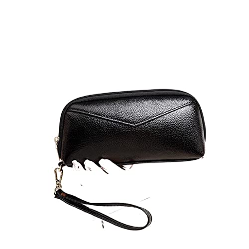 SUICRA Damen Geldbörse Women Wallets Long Style Multi-Functional Wallet Purse Leather Female Clutch Coin Purse Card Holder Wallet Women (Color : Black) von SUICRA