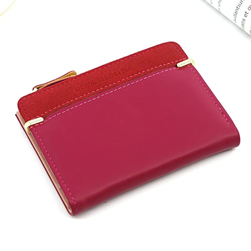 SUICRA Damen Geldbörse Women& Wallet Short Women Coin Purse Fashion Wallets for Woman Card Holder Small Ladies Wallet Female Hasp Mini Clutch for Girl (Color : Red) von SUICRA