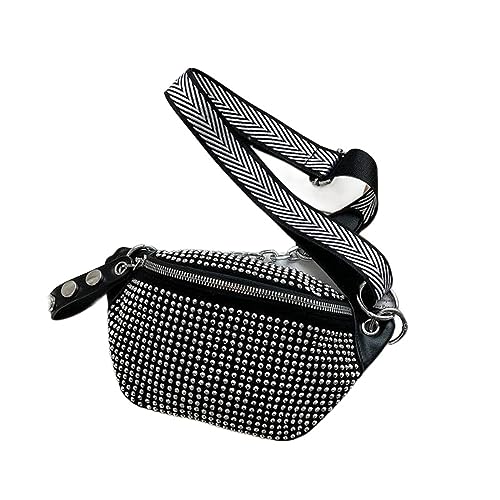 SUICRA Damen-Umhängetaschen Fashion Leather Female Belt Bag Ladies Diamond Fanny Pack Hip Pack Designer Woman Shoulder Crossbody Chest Bags Chain Waist Bags von SUICRA