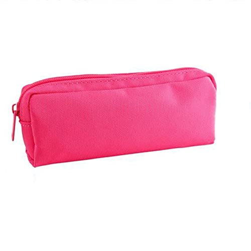 SUICRA Federmäppchen Black Canvas Pencil Case School PencilCase for Simple Candy Color Large Capacity Pencil Cases Stationery Cosmetic Bag (Color : Pink) von SUICRA