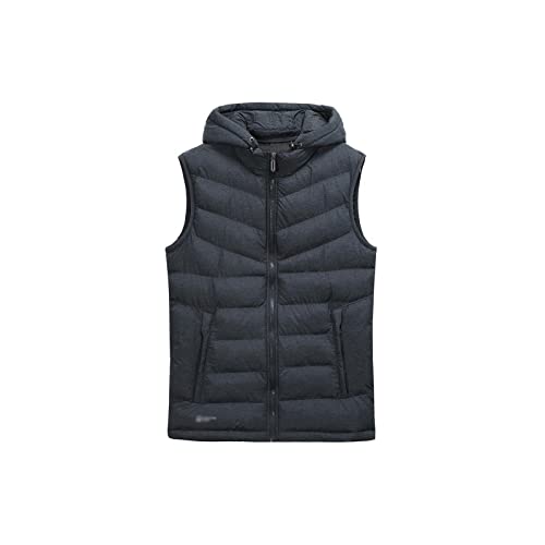 SUICRA Herren-Winterwesten Mode gepolsterte Weste Männer lose beiläufige ärmellose Kapuzenweste Mantel XL (Color : Black, Size : XXXXX-Large) von SUICRA