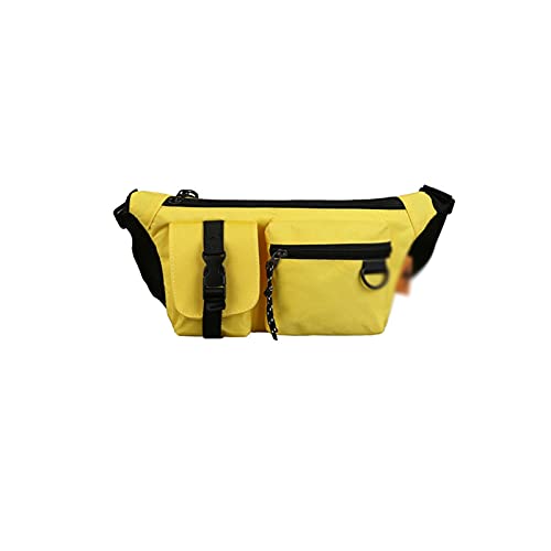 SUICRA-Hüfttaschen Männer Schulter GLANTED Bag Neue große Kapazität Retro Frauen Reine Farbe Oxford Tuch Crossbody Brusttasche Casual Damen Taille Packung (Color : Yellow) von SUICRA