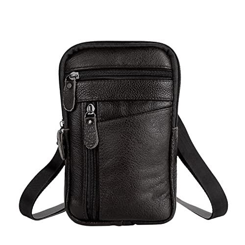 SUICRA-Hüfttaschen Tragbare Männer Handy Taschen Taschen Tasche Tasche Männliche Kleine Brust Schulter Gürtel Tasche Designer Crossbody Taschen (Color : Black) von SUICRA