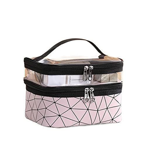 SUICRA Kosmetiktaschen Multifunction Double Transparent Cosmetic Bag Women Make Up Case Big Capacity Travel Makeup Organizer Toiletry Cosmetic Bag von SUICRA