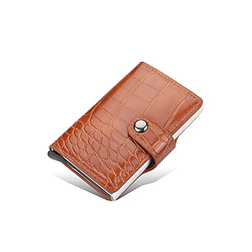 SUICRA Leder-Geldbörse Anti-magnetische Kartenhalter Smart Brieftaschen Männer PU. Leder Geldbörse Vintage Kurzfrauen Geldbörsen Mini Geld Tasche (Color : A) von SUICRA