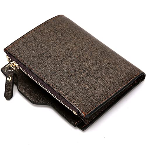 SUICRA Leder-Geldbörse Brieftaschen for Männer mit Münztasche Brieftasche ICH WÜRDE Kartenhalter Geldbörsekupplung mit Reißverschluss Männer Geldbörse mit Münzbeutel Geschenk von SUICRA