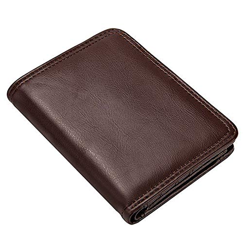 SUICRA Leder-Geldbörse Business-Männer schließen Wallet Bifold dünner Kartenhalter for Mann-beiläufige bewegliche Geldbörse Neue Leder-Handtasche (Color : Coffee) von SUICRA