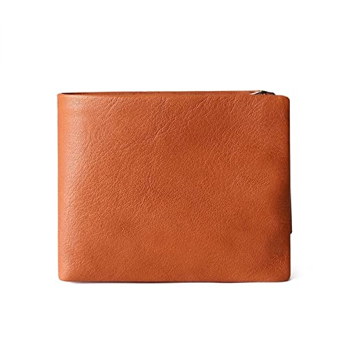 SUICRA Leder-Geldbörse Business Vintage Herren Geldbörse Multiple Card Slots Brieftasche Mode Kurzer Männer Real-Ledertasche (Color : Bruin) von SUICRA