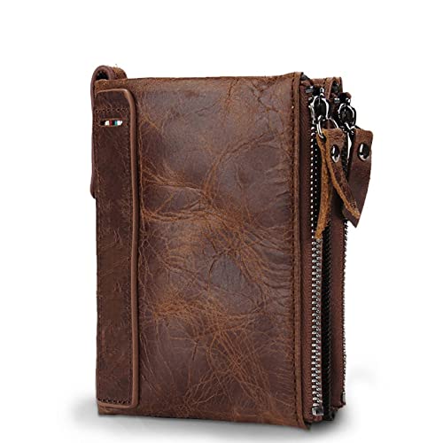 SUICRA Leder-Geldbörse Echtes Crazy Horse Rindsleder Leder Männer Geldbörse Kurze Münze Geldbörse Kleine Vintage Brieftaschen Marke Hohe Qualität Designer von SUICRA