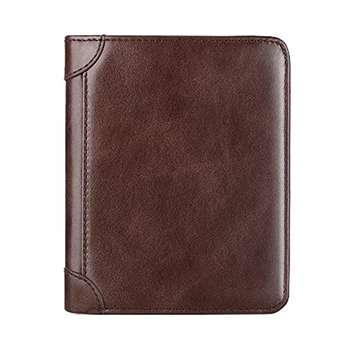 SUICRA Leder-Geldbörse Echtes Leder Männer Geldbörse Klassische Kuhleder Kurze Brieftaschen for Männer Geschenk Geld Geldbörse Schwarz Kartenhalter Brieftasche Männer von SUICRA