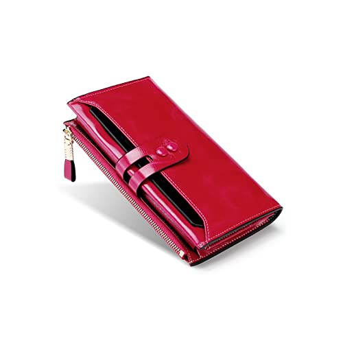 SUICRA Leder-Geldbörse Echtes Leder Männer Geldbörse mit Münzbörse Luxusmarke Kleine Mini Karteninhaber Weibliche Geld Kreditkarteninhaber (Color : Red) von SUICRA