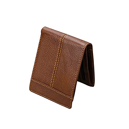 SUICRA Leder-Geldbörse Handgemachtes Echtes Leder Männer Brieftasche Männliche Geldbörse Luxus Kuh Leder Weiche Brieftaschen Vintage Einfache Kartenhalter Cowboy Brieftasche (Color : Coffee) von SUICRA