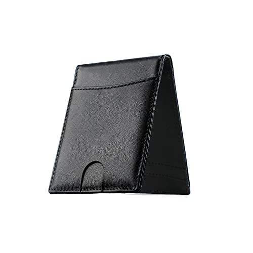 SUICRA Leder-Geldbörse Herren ultradünne Brieftasche mit Brieftasche Kreditkarten Beautyclip Herrengeschenk (Color : Black) von SUICRA