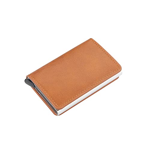 SUICRA Leder-Geldbörse Kartenhalter Männer Geldbörsen Geld Tasche Männliche Vintage Schwarz Kurze Geldbörse Kleine Leder Schlanke Brieftaschen Mini Geldbörsen dünn (Color : Coffee) von SUICRA