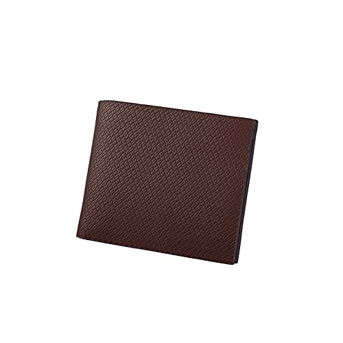 SUICRA Leder-Geldbörse Kurze Brieftasche Herren Business geprägte Persönlichkeit Zwei Falten horizontale und vertikale Geldbörsenqualität PU. Lederwallet-Kartenpaket (Color : Brown-01) von SUICRA