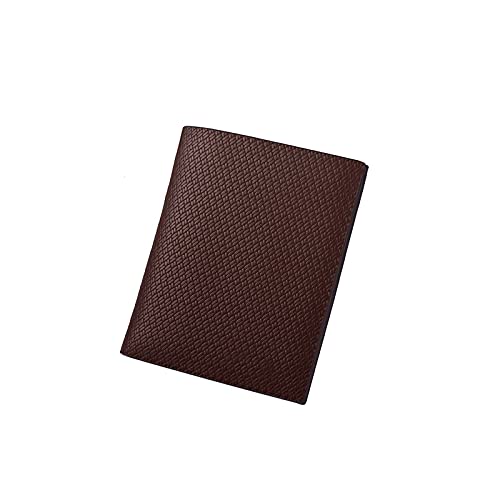 SUICRA Leder-Geldbörse Kurze Brieftasche Herren Business geprägte Persönlichkeit Zwei Falten horizontale und vertikale Geldbörsenqualität PU. Lederwallet-Kartenpaket (Color : Brown-02) von SUICRA