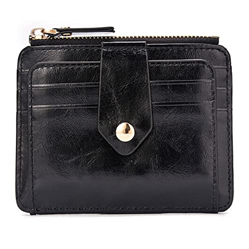 SUICRA Leder-Geldbörse Luxusmänner Slim Brieftaschen Mode Mini Bifold Brieftasche Pu. Kleine Kartenhalter aus Leder Brieftasche Geldbörse 2 Farben (Color : Black) von SUICRA