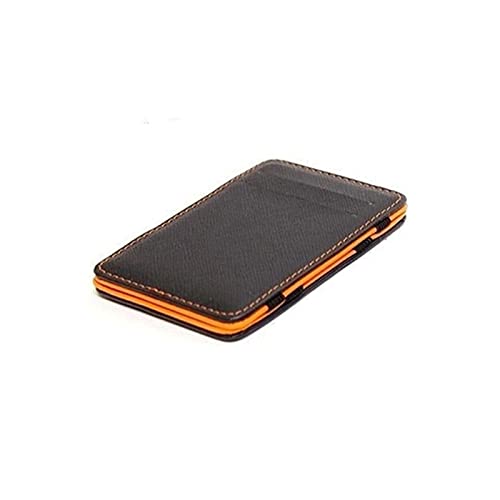 SUICRA Leder-Geldbörse Männer Brieftasche Slim Card Organizer Geldbörse Brieftaschen, Gepäck und Taschen Männer Geldbörsen Minimalistische Herren Geldbörse (Color : Orange) von SUICRA