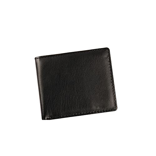 SUICRA Leder-Geldbörse Männer Business Bifold Wallet Männer PU. Lederkredite ICH WÜRDE Kartenhalter Fall Feste Geldbörse Taschen Taschen (Color : Black) von SUICRA